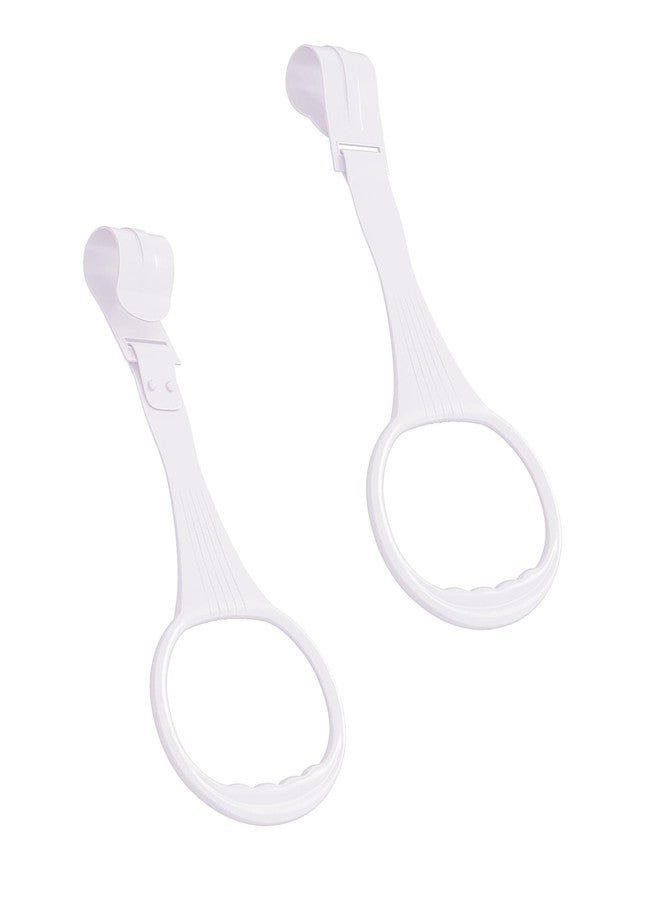 YYaaloa 4pcs Walk Assistant Plastic Baby Crib Pull Rings for Baby Baby Pull Up Rings Cot Hanging Rings for Infant Baby Toddler Practice Tool (White 2pcs Pink 2pcs) - Image 2